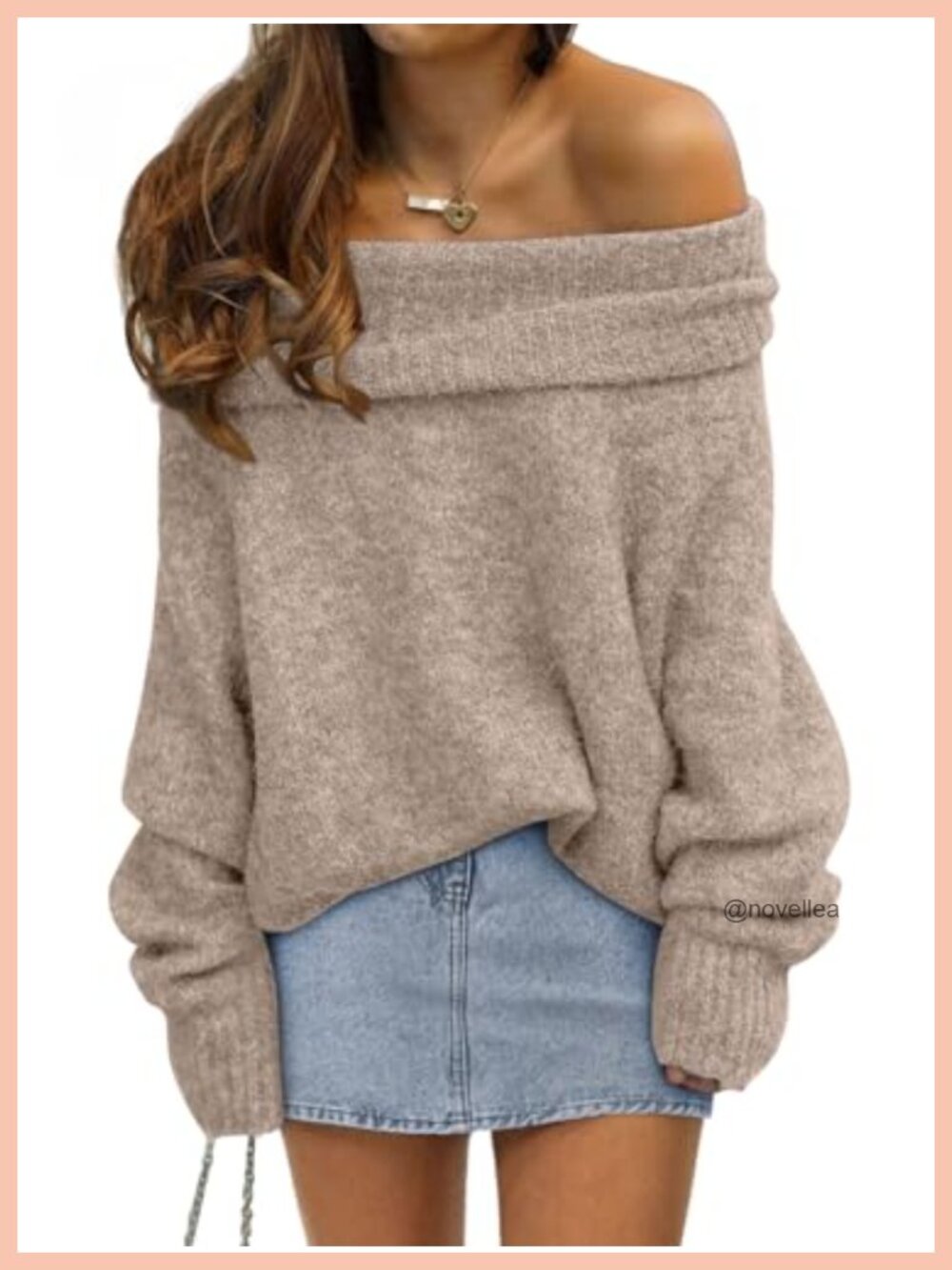Oversized Off Shoulder Pullover Batwing Sleeve Soft Knit Cozy Fall Winter